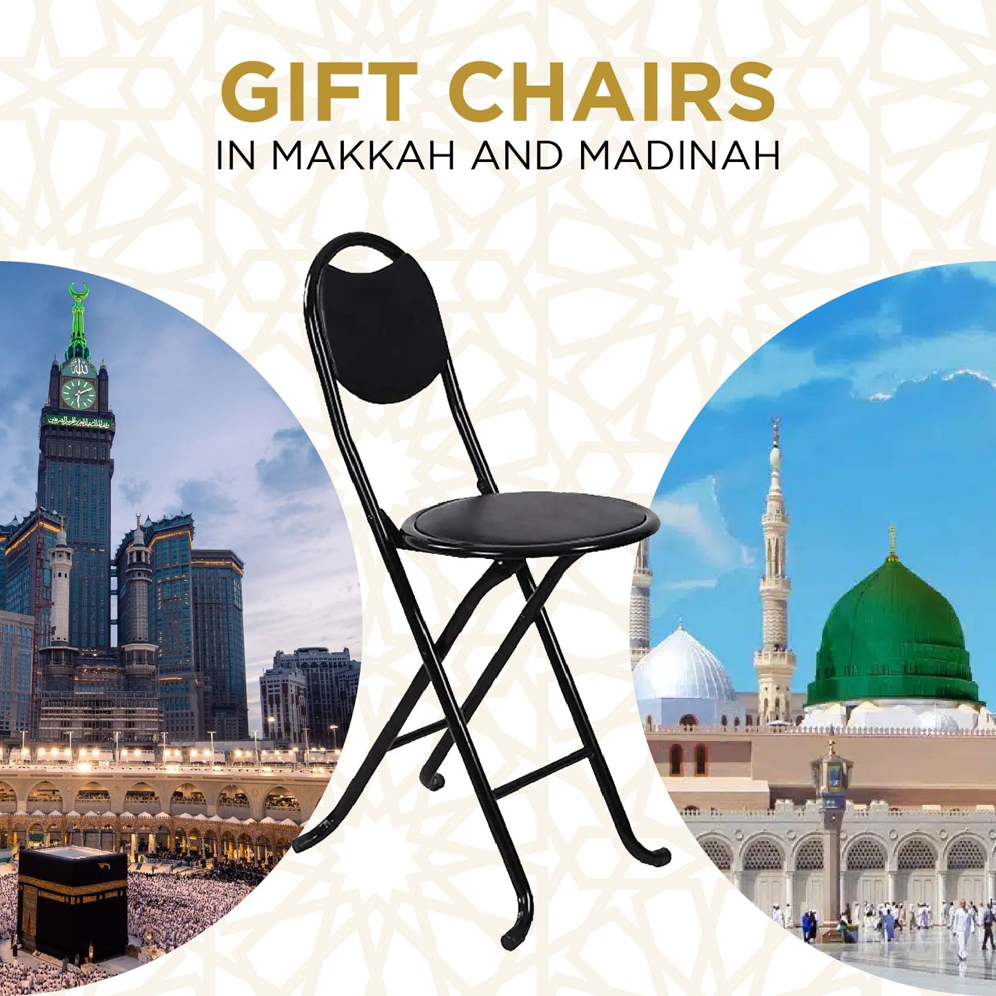 Sponsor a Chair in Makkah & Madinah – Help Worshippers Pray in Comfort!